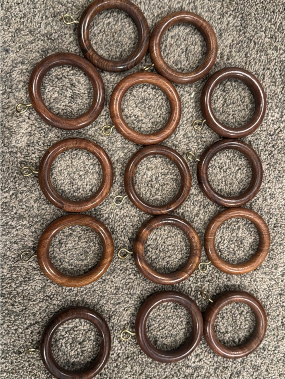 14 piece Wooden Curtain Rings Set